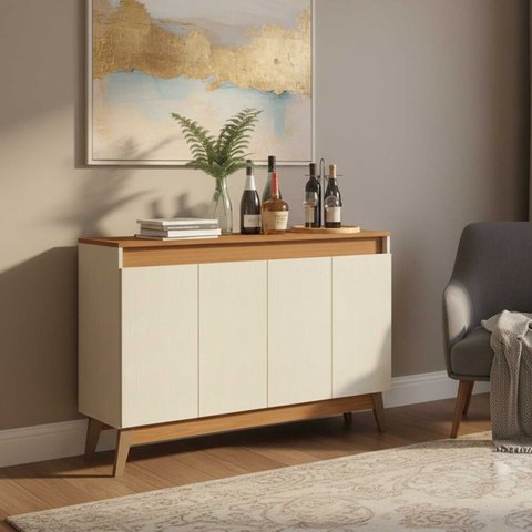 Aparador Buffet 4 Portas 120cm Trento Soluzione Móveis