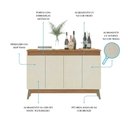 Ver imagem 3 de Aparador Buffet 4 Portas 120cm Trento Soluzione Móveis