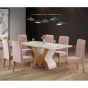 Ver imagem 1 de Conjunto Sala de Jantar Mesa Retangular Novita com 6 Cadeiras Iza