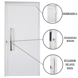 Porta Lambril de Alumínio Direita 210 x 80cm com Puxador Linha Veneza Esquadrias Bergamo - 4