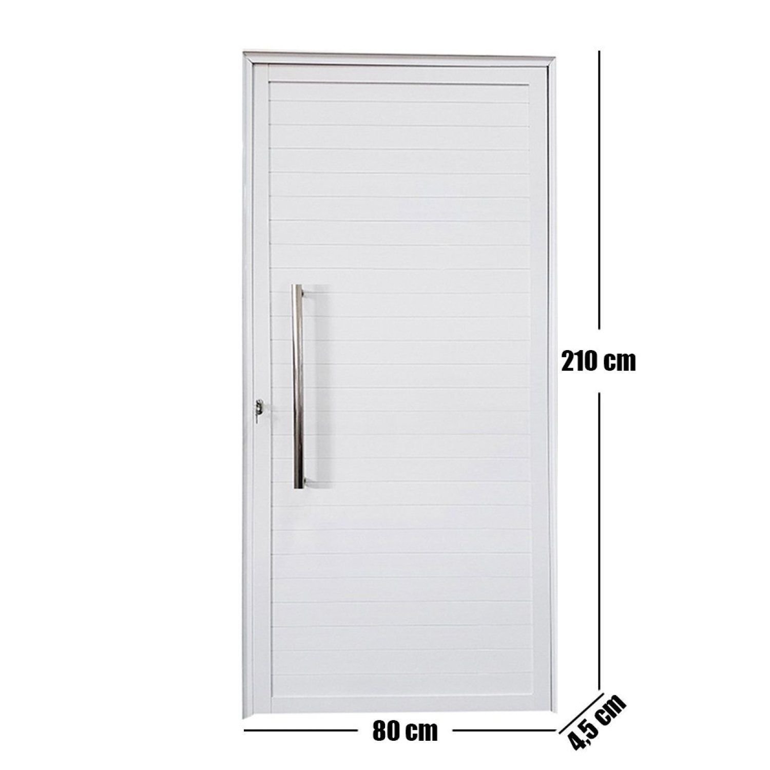 Porta Lambril de Alumínio 210 x 80cm com Puxador Linha Veneza