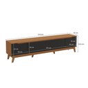 Ver imagem 3 de Rack Kappesberg 3 Portas Canela/preto Fosco 218cm