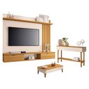 Ver imagem 1 de Painel Suspenso Lets Cinamomo Off White com Mesa de Centro Liz e Aparador Fiero Off White Cinamomo