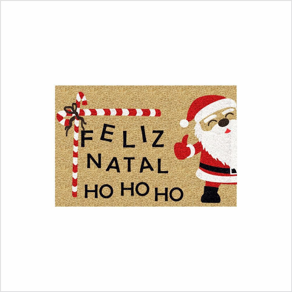 TAPETE PAPAI NOEL COR BEGE, FELIZ NATAL 60X40 - 2