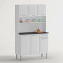 Ver imagem 2 de Kit de Cozinha Rose Compacta 6 Portas 1 Gaveta - Itatiaia: Branco