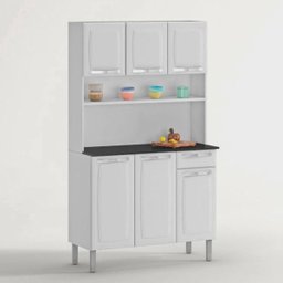 Kit de Cozinha Rose Compacta 6 Portas 1 Gaveta - Itatiaia: Branco - 2 Kit de Cozinha Rose Compacta 6 Portas 1 Gaveta - Itatiaia: Branco - 2