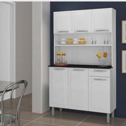 Kit de Cozinha Rose Compacta 6 Portas 1 Gaveta - Itatiaia: Branco - 1 Kit de Cozinha Rose Compacta 6 Portas 1 Gaveta - Itatiaia: Branco - 1