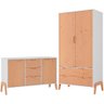 Kit Roupeiro 2 Portas E Comoda Branco Pinus Hec Branco Pinus - 1