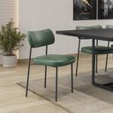 Ver imagem 3 de Kit 2 Cadeiras Stela Sala de Jantar Couro Sintetíco Verde - Belliv Decor