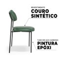 Ver imagem 7 de Kit 2 Cadeiras Stela Sala de Jantar Couro Sintetíco Verde - Belliv Decor