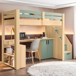 Cama Alta Infantil/Juvenil Star Plus Office Multifuncional Casatema - 2