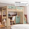 Cama Alta Infantil/Juvenil Star Plus Office Multifuncional Casatema - 1