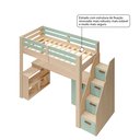 Ver imagem 5 de Cama Alta Beliche Infantil/Juvenil Star Plus Office Multifuncional Casatema MadeiraOriginals Marrom/Menta