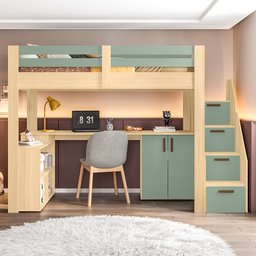 Cama Alta Infantil/Juvenil Star Plus Office Multifuncional Casatema - 4