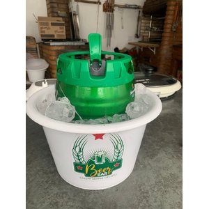 Porta Barril 5l À Gelo Térmico P/ Barril 5l Heineken ou Budweiser - Branco