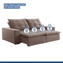 Ver mais imagens de Sofá 4 Lugares Retrátil e Reclinável Super Pilow 200cm Paris Veludo  