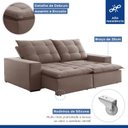 Ver imagem 4 de Sofá 4 Lugares Retrátil e Reclinável Super Pilow 200cm Paris Veludo  