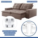 Ver imagem 7 de Sofá 4 Lugares Retrátil e Reclinável Super Pilow 200cm Paris Veludo  