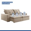 Ver mais imagens de Sofá 4 Lugares Retrátil e Reclinável Super Pilow 200cm Paris Veludo  