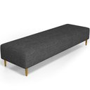 Ver imagem 1 de Puff Decorativo Sala de Estar Bali W01 Pés Palito 210x60cm Linho Cinza Escuro - Lyam Decor