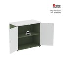 Ver imagem 7 de Armário Baixo para Escritório 2 Portas com Fechadura Sávia e Branco