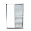 Ver imagem 4 de Porta Balcão 3 Folhas Móveis Aluminio Branco com Fechadura 2,10x1,20 Linha 25