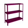 Estante de aço colorida 99x92x30 3 bandejas chapa 26 - Vinho - 1