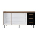 Ver imagem 3 de Balcão Gabinete para Pia Dana 148cm 03 Portas 03 Gavetas sem Tampo Savana Preto - Desk Design