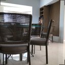 Ver imagem 2 de Kit 6 Cadeiras Alumínio Corda Sintética Assento Estofado Preto