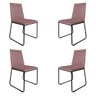 Kit 4 Cadeiras de Jantar Lille Base Aramado Preta Veludo Rosê - Montanaris Decor - 1