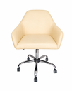 Ver imagem 2 de Poltrona Giratória Diamante Corino Base Cromada Regulagem de Altura Escritório Recepçãohome Office