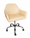 Ver imagem 4 de Poltrona Giratória Diamante Corino Base Cromada Regulagem de Altura Escritório Recepçãohome Office