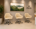 Ver imagem 5 de Poltrona Giratória Diamante Corino Base Cromada Regulagem de Altura Escritório Recepçãohome Office