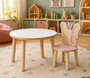 Ver imagem 3 de Mesa com Duas Cadeiras Modelo Borboleta em MDF e Palha Indiana