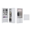 Ver imagem 2 de Guarda Roupa Modulado Solteiro de Canto com Escrivaninha Alpes Luciane M04 - Branco