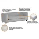 Ver imagem 5 de Sofá 3 Lugares Luxo Recepção Escritorio Sala Veneza 180cm Linho - Adj Decor Cor Cinza Claro
