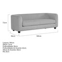 Ver imagem 4 de Sofá 3 Lugares Luxo Recepção Escritorio Sala Veneza 180cm Linho - Adj Decor Cor Cinza Claro