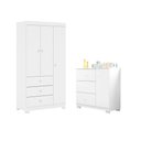 Ver imagem 4 de Conjunto Infantil Guarda Roupa Ceci 3 Portas Giratórias e Cômoda 3 Gavetas MDF Branco Sallar Home