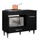 Ver imagem 1 de Balcão Cooktop Mdp 100cm Carla 1 Porta Ajl Móveis Preto