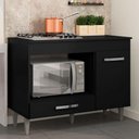 Ver imagem 2 de Balcão Cooktop Mdp 100cm Carla 1 Porta Ajl Móveis Preto