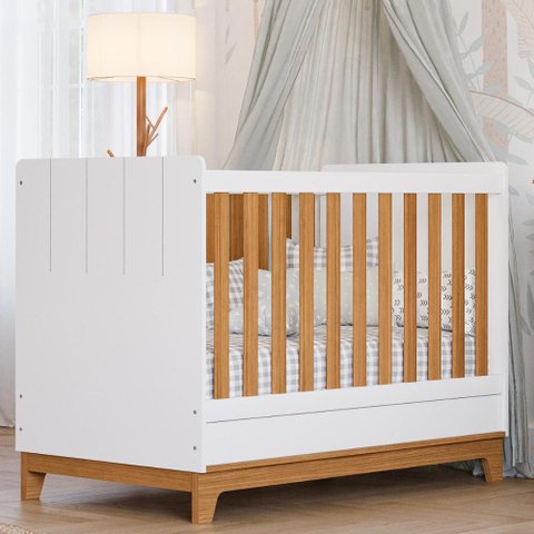 Berço Americano Mini Cama 2 em 1 Estilo Retrô 100% Mdf