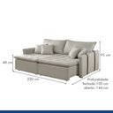 Ver imagem 3 de Sofa Cama Retratil e Reclinavel 220cm Detroid Yescasa