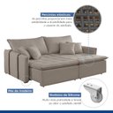Ver imagem 4 de Sofa Cama Retratil e Reclinavel 220cm Detroid Yescasa