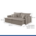 Ver imagem 3 de Sofa Cama Retratil e Reclinavel 220cm Detroid Yescasa