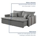 Ver mais imagens de Sofa Cama Retratil e Reclinavel 220cm Detroid Yescasa Linho 