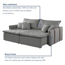 Ver imagem 7 de Sofa Cama Retratil e Reclinavel 220cm Detroid Yescasa Linho 