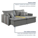 Ver imagem 6 de Sofá Cama Retrátil e Reclinável 3 Lugares Linho Cinza Detroid 220cm Yescasa