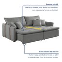 Ver imagem 5 de Sofa Cama Retratil e Reclinavel 220cm Detroid Yescasa Linho 