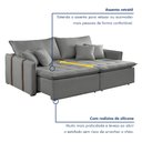 Ver imagem 4 de Sofa Cama Retratil e Reclinavel 220cm Detroid Yescasa Linho 