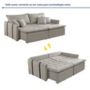 Ver imagem 2 de Sofa Cama Retratil e Reclinavel 220cm Detroid Yescasa Linho